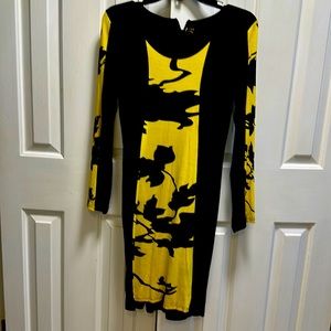 Black & Yellow Graphic Print Dress